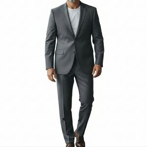 Peter Millar Wool Pant Suit Men Size 42T Blazer Gray Pinstripe 38X31 Trousers